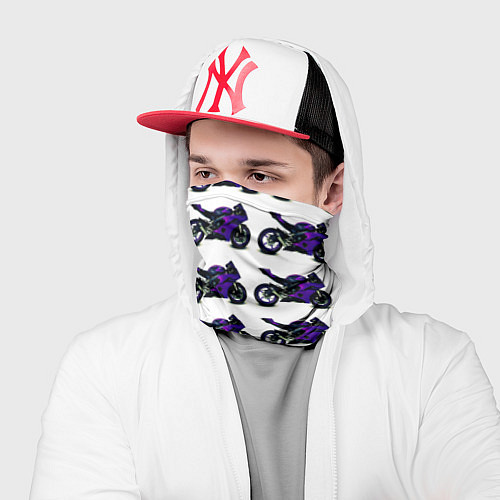 Бандана Motorcycle purple gloss / 3D-принт – фото 2