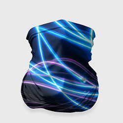Бандана-труба Неоновая абстракция на темном, цвет: 3D-принт