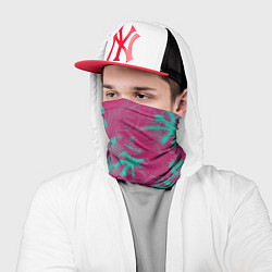 Бандана-труба Palm pink light blue, цвет: 3D-принт — фото 2