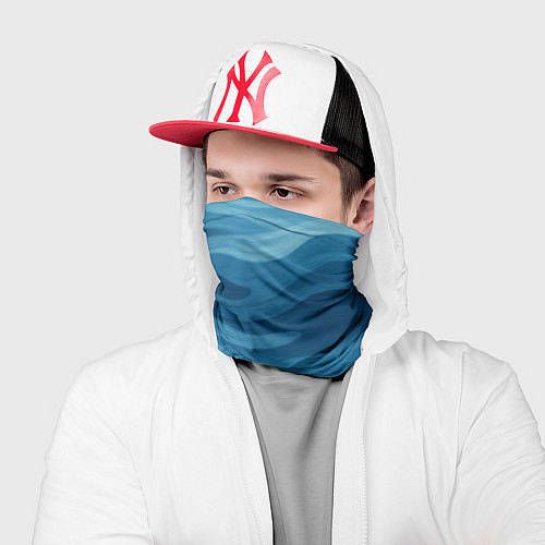 Бандана Камуфляжные синие волны / 3D-принт – фото 2