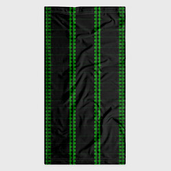 Бандана-труба Color black cage green stripes, цвет: 3D-принт — фото 2