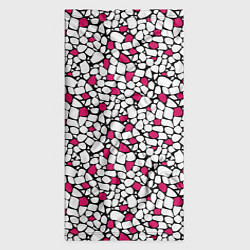 Бандана-труба Мелкий красно белый мозаичный узор на черном, цвет: 3D-принт — фото 2