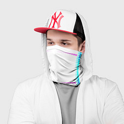 Бандана-труба Color white blue pink stripes, цвет: 3D-принт — фото 2