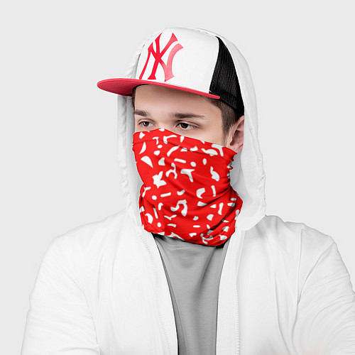 Бандана Красный яркий камуфляж / 3D-принт – фото 2