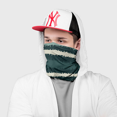 Бандана Полосы зигзагообразные зеленые / 3D-принт – фото 2