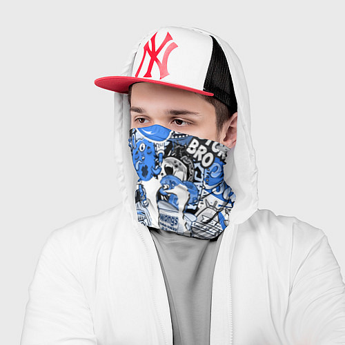 Бандана Monster energy sticker blue / 3D-принт – фото 2