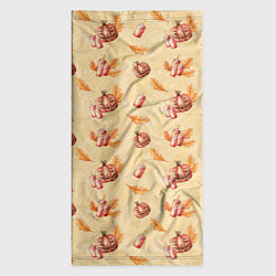 Бандана-труба Хеллоуин с тыквой и листьями, цвет: 3D-принт — фото 2