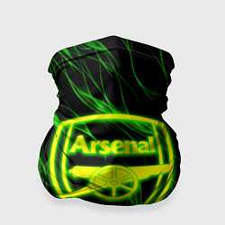 Бандана-труба Arsenal зеленый огонь, цвет: 3D-принт
