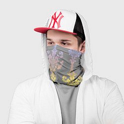 Бандана-труба Узор на обоях градиентный на сером, цвет: 3D-принт — фото 2