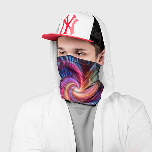 Бандана Fractal neon spiral - ai art fantasy / 3D-принт – фото 2