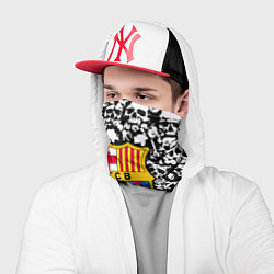 Бандана-труба Barcelona черно белые черепа, цвет: 3D-принт — фото 2