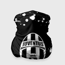 Бандана-труба Ювентус белые краски всплеск, цвет: 3D-принт