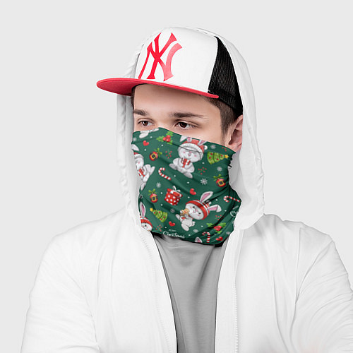 Бандана Новогодние зайчики / 3D-принт – фото 2