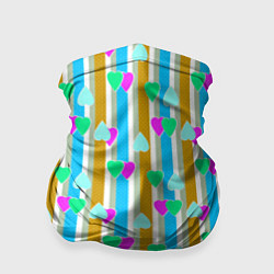 Бандана Полосатый с сердечками ретро в горошек