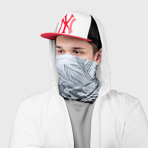 Бандана Снежинка на черно белое / 3D-принт – фото 2