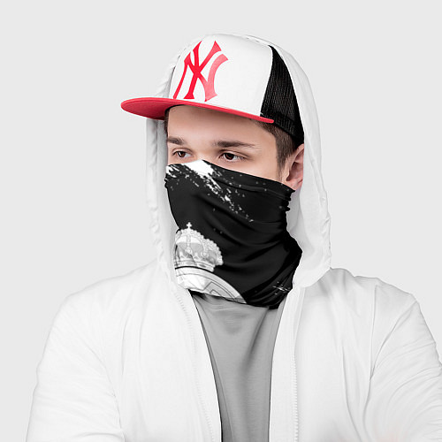 Бандана Реал Мадрид черно белые краски / 3D-принт – фото 2