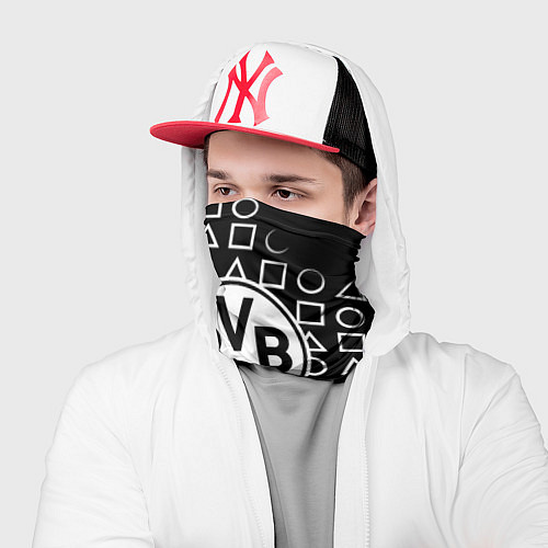 Бандана Borussia геометрия черно белая / 3D-принт – фото 2