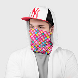 Бандана-труба Разноцветный цветочный узор ретро, цвет: 3D-принт — фото 2