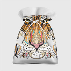 Мешок для подарков Расписная голова тигрицы, цвет: 3D-принт