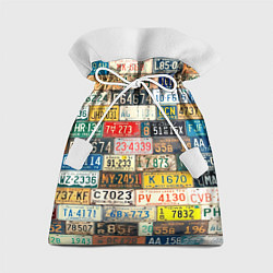 Мешок для подарков Автомобильные номера мира, цвет: 3D-принт