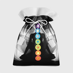Мешок для подарков Йога - энергетические зоны, цвет: 3D-принт
