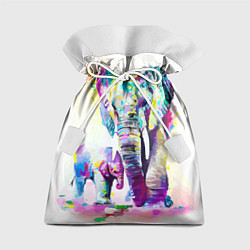 Мешок для подарков Акварельные слоны, цвет: 3D-принт