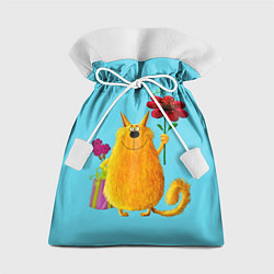 Мешок для подарков Кот с цветком, цвет: 3D-принт
