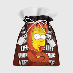 Мешок для подарков Bart: Thug Life, цвет: 3D-принт