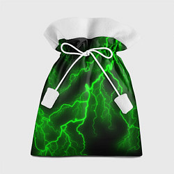 Мешок для подарков МОЛНИЯ GREEN NEON, цвет: 3D-принт