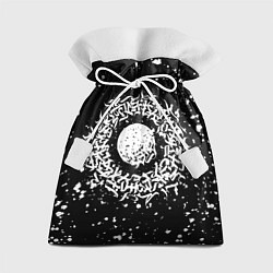 Мешок для подарков Каллиграфия на чёрном фоне, цвет: 3D-принт