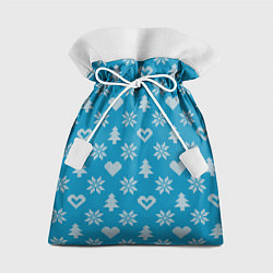 Мешок для подарков Голубой рождественский свитер, цвет: 3D-принт