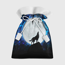 Мешок для подарков Волк воющий на луну, цвет: 3D-принт