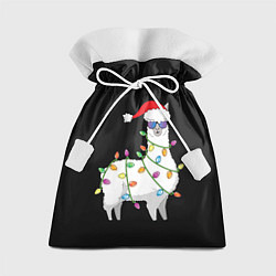 Мешок для подарков Рождественская Лама, цвет: 3D-принт