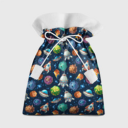 Мешок для подарков Мультяшные планеты, цвет: 3D-принт