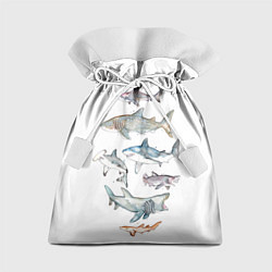 Мешок для подарков Акулы, цвет: 3D-принт