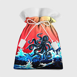 Мешок для подарков Кракен в Море Градиент, цвет: 3D-принт