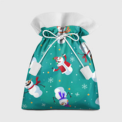 Мешок для подарков РазНые Снеговики, цвет: 3D-принт