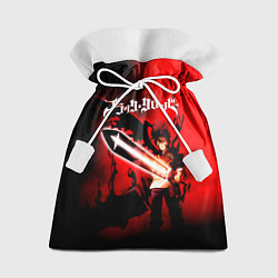 Мешок для подарков Чёрный Аста красный туман, цвет: 3D-принт