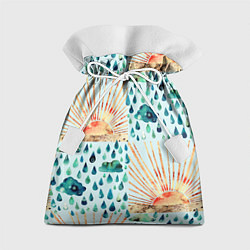 Мешок для подарков Осенний паттерн: Дождь и солнце, цвет: 3D-принт