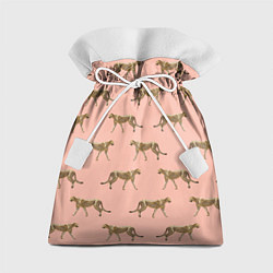 Мешок для подарков Гепарды на розовом, цвет: 3D-принт