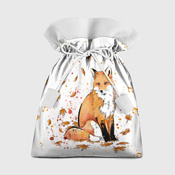 Мешок для подарков ЛИСА В ЛИСТЬЯХ ОСЕННЕЕ НАСТРОЕНИЕ FOX IN THE FORES, цвет: 3D-принт