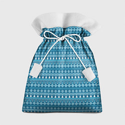 Мешок для подарков Новогодний узор сине-белого цвета, цвет: 3D-принт