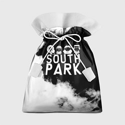 Мешок для подарков Все пацаны на черном фоне Южный Парк, цвет: 3D-принт