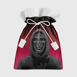 Мешок для подарков Распорядитель игры на черно розовом фоне, цвет: 3D-принт