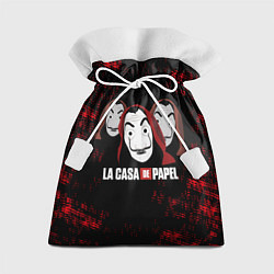 Мешок для подарков БУМАЖНЫЙ ДОМ СЕРИАЛ LA CASA DE PAPEL BELLA CIAO, цвет: 3D-принт