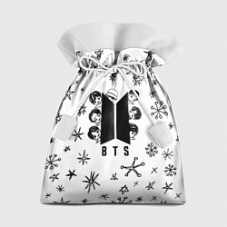 Мешок для подарков ЛОГОТИП БТС LOGO BTS, цвет: 3D-принт