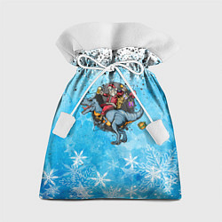 Мешок для подарков Санта на дино 2024, цвет: 3D-принт