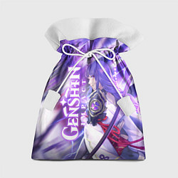 Мешок для подарков SHOGUN RAIDEN KATANA NEON, GENSHIN IMPACT, цвет: 3D-принт