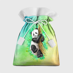 Мешок для подарков ПАНДА PANDA ЦВЕТНЫЕ КРАСКИ, цвет: 3D-принт