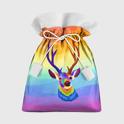 Мешок для подарков Олень Красочный, цвет: 3D-принт